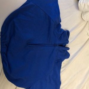 BDG blue cropped sweatshirt elastic waist zip up